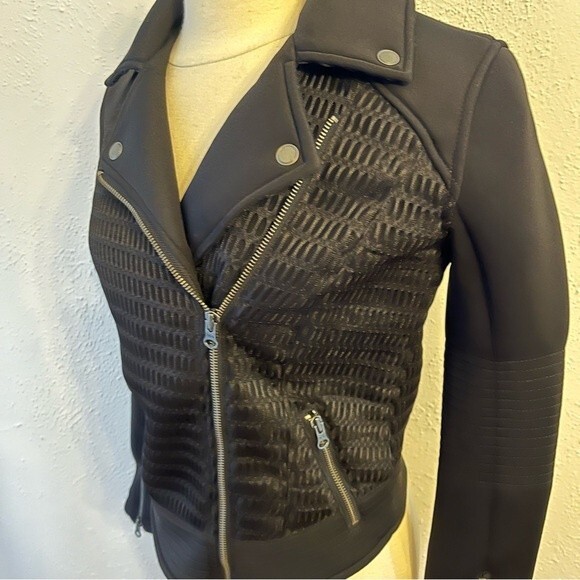 NWT Kind Of Black Mira Scuba Moto Jacket Small - Picture 2 of 9